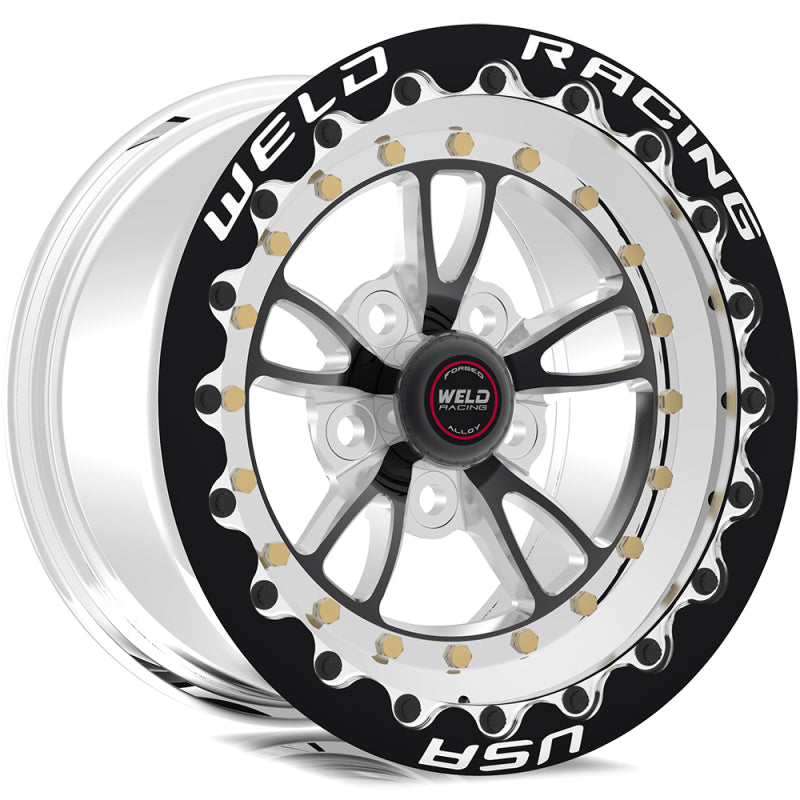 Weld Full Throttle 1-Piece 15x10 / 5x115mm / 3.5in. BS Black Wheel - Black Single Beadlock MT