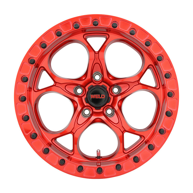 Weld Off-Road W906 17X9 Ledge Beadlock 5X127 ET-35 BS3.625 Candy Red / Red Ring 71.5