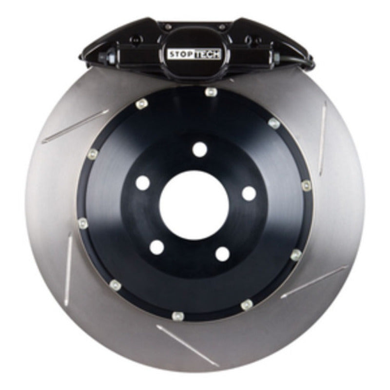 StopTech 06-08 350z (non-track) / 05-09 G35/G37AWD Rear BBK ST22 328x28 Slotted Rotors Black Caliper
