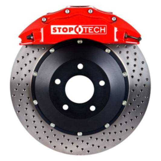 StopTech 09-10 Nissan 370Z Sport Model Only Front BBK w/ Red ST-60 Calipers Drilled 380x32mm Pads