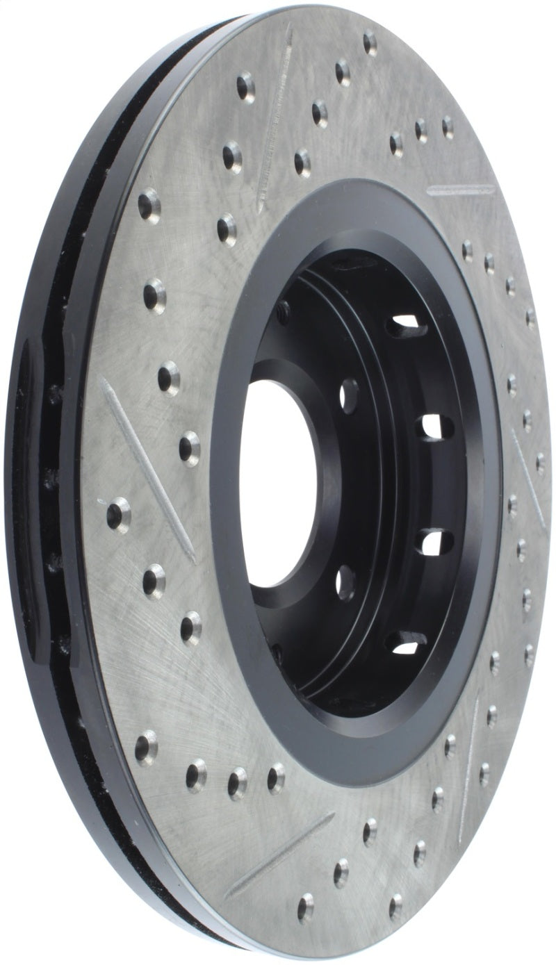 StopTech 09-15 Mitsubishi Lancer Ralliart Sport Stop Slotted & Drilled Front Left Rotor