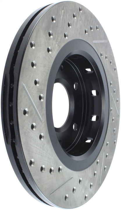 StopTech 09-15 Mitsubishi Lancer Ralliart Sport Stop Slotted & Drilled Front Left Rotor