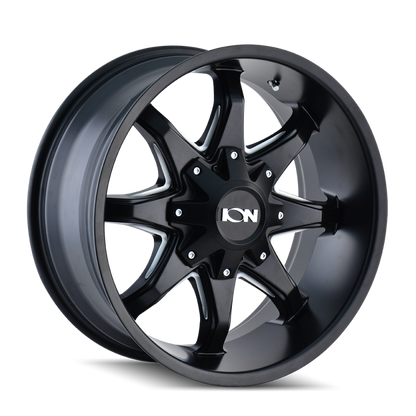 ION Type 181 18x9 / 8x165.1 BP / 18mm Offset / 130.8mm Hub Satin Black/Milled Spokes Wheel
