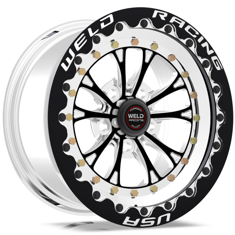 Weld Vitesse 15x10 / 5x4.5 BP / 4.5in. BS Black Wheel - Polished Single Beadlock MT