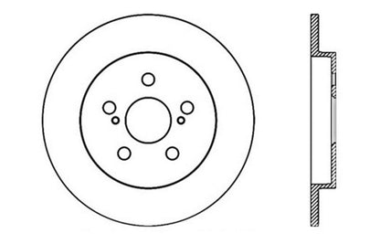 StopTech SportStop 11-12 Lexus CT200H / 09-10 Pontiac Vibe Slotted & Drilled Right Rear Rotor