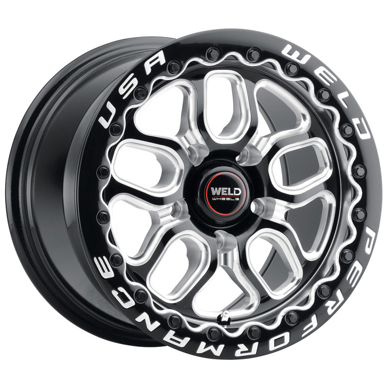Weld Racing 15x10 Laguna Bead Lock 5x120 ET45 BS7.25 Gloss BLK MIL DIA 78.1