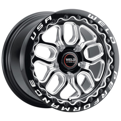 Weld Racing 15x10 Laguna Bead Lock 5x120 ET45 BS7.25 Gloss BLK MIL DIA 78.1