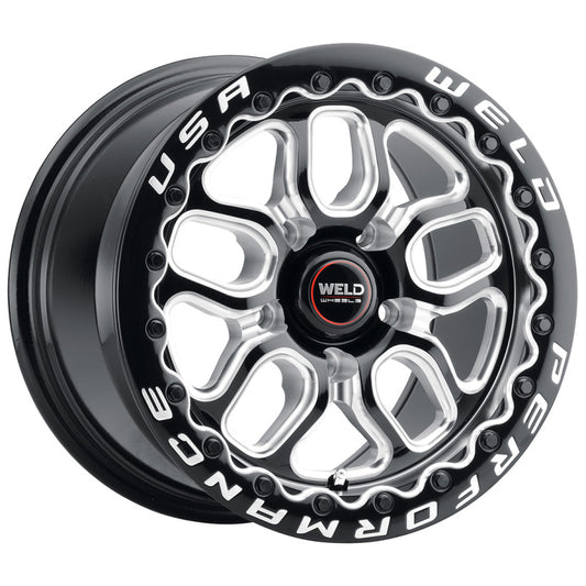 Weld Racing 15x10 Laguna Bead Lock 5x120 ET45 BS7.25 Gloss BLK MIL DIA 78.1