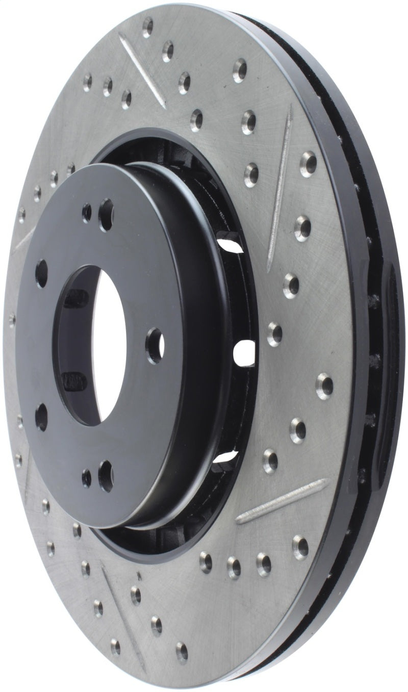 StopTech 09-15 Mitsubishi Lancer Ralliart Sport Stop Slotted & Drilled Front Left Rotor