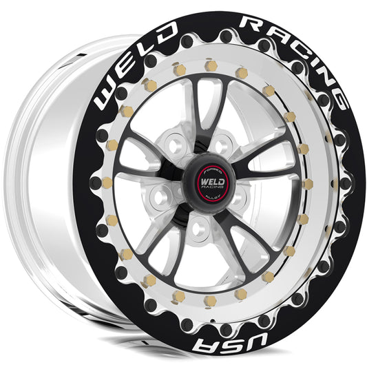 Weld Full Throttle 1-Piece 15x10 / 5x115mm / 3.5in. BS Black Wheel - Black Single Beadlock MT