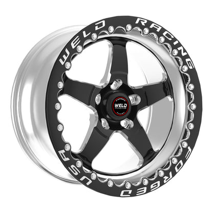 Weld S71 17x10.5 / 5x115mm BP / 8.3in. BS Black Wheel (Medium Pad) - Black Single Beadlock MT
