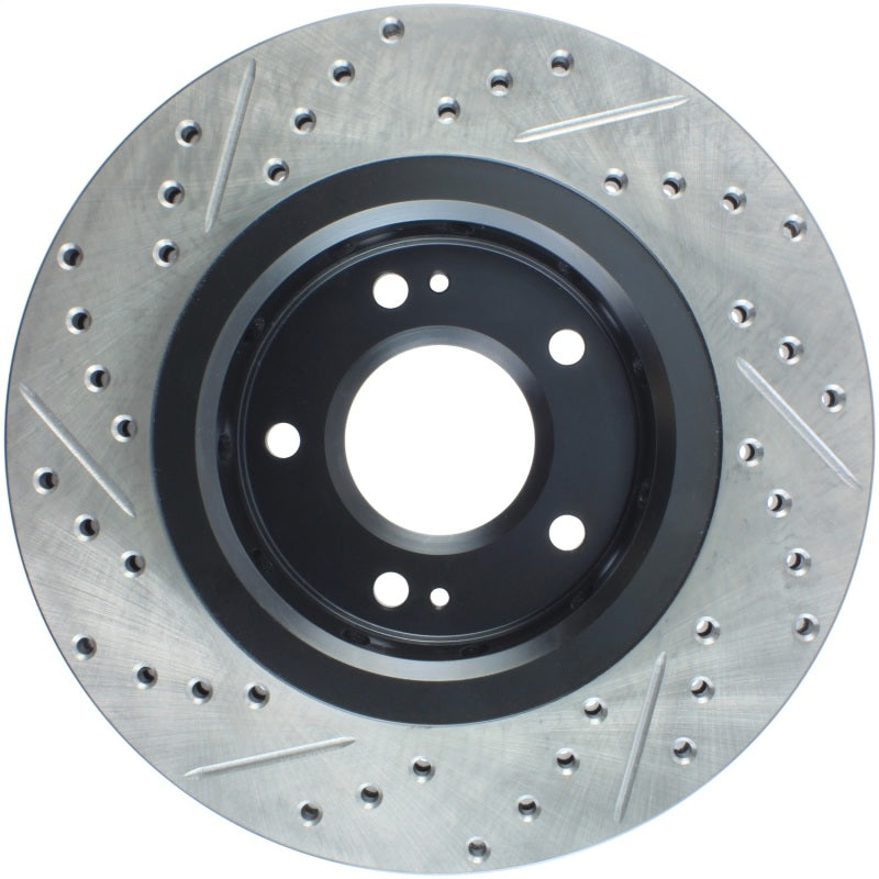 StopTech 09-15 Mitsubishi Lancer Ralliart Sport Stop Slotted & Drilled Front Left Rotor