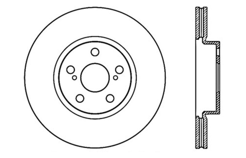 StopTech SportStop 09-10 Pontiac Vibe / 08-11 Scion xD Slotted & Drilled Right Front Rotors