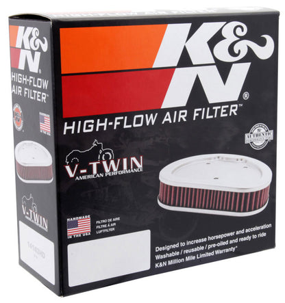 K&N Universal Custom Air Filter - Oval - Red - 8.813 L x 6.188in W x 2.25in H