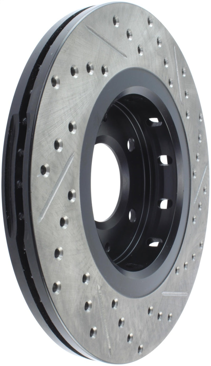 StopTech 09-15 Mitsubishi Lancer Ralliart Sport Stop Slotted & Drilled Front Right Rotor