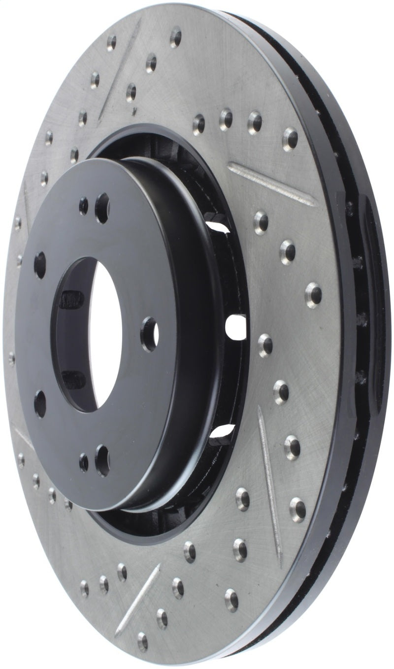 StopTech 09-15 Mitsubishi Lancer Ralliart Sport Stop Slotted & Drilled Front Right Rotor