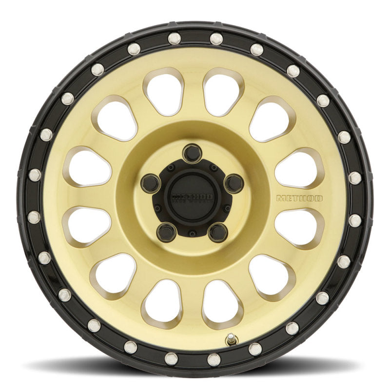 Method MR315 17x8.5 0mm Offset 5x5 71.5mm CB Gold/Black Street Loc Wheel