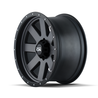 ION Type 134 17x8.5 / 6x120 BP / 6mm Offset / 66.9mm Hub Matte Gunmetal/Black Beadlock Wheel