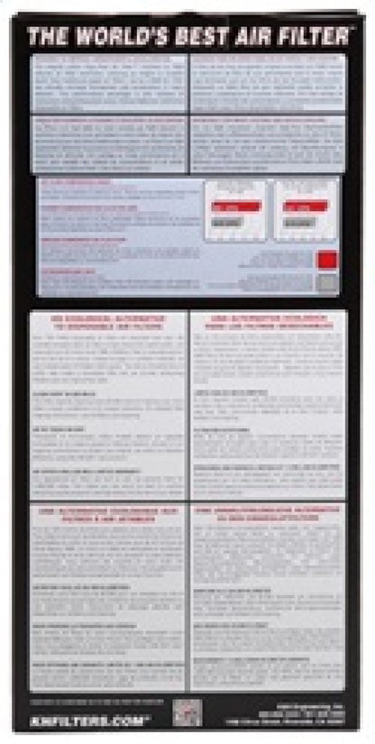 K&N Replacement Air Filter 01-08 Kia Carnival / 01-02 Sedona 2.9L L4 DSL