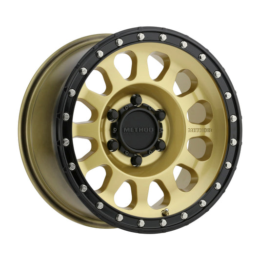 Method MR315 17x9 -12mm Offset 6x5.5 106.25mm CB Gold/Black Street Loc Wheel