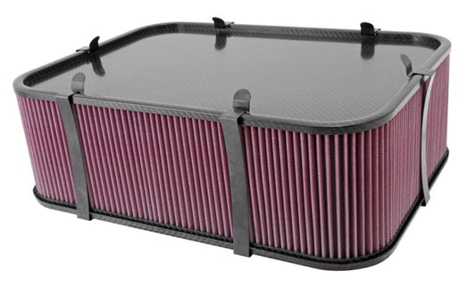 K&N Custom Air Filter - Rectangle 19in L x 14in W x 6.5in H w/ Base Solid Top & Hardware