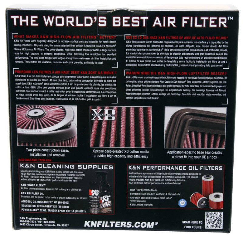 K&N 03-08 Honda CRF450R / 04-09 Honda CRF250R Replacement Drop In Air Filter