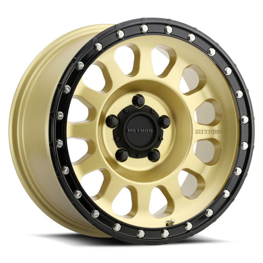 Method MR315 17x8.5 0mm Offset 5x5 71.5mm CB Gold/Black Street Loc Wheel
