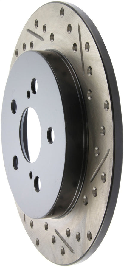 StopTech SportStop 11-12 Lexus CT200H / 09-10 Pontiac Vibe Slotted & Drilled Left Rear Rotor
