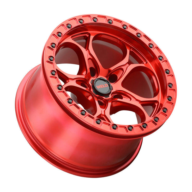 Weld Off-Road W906 17X9 Ledge Beadlock 5X127 ET-35 BS3.625 Candy Red / Red Ring 71.5