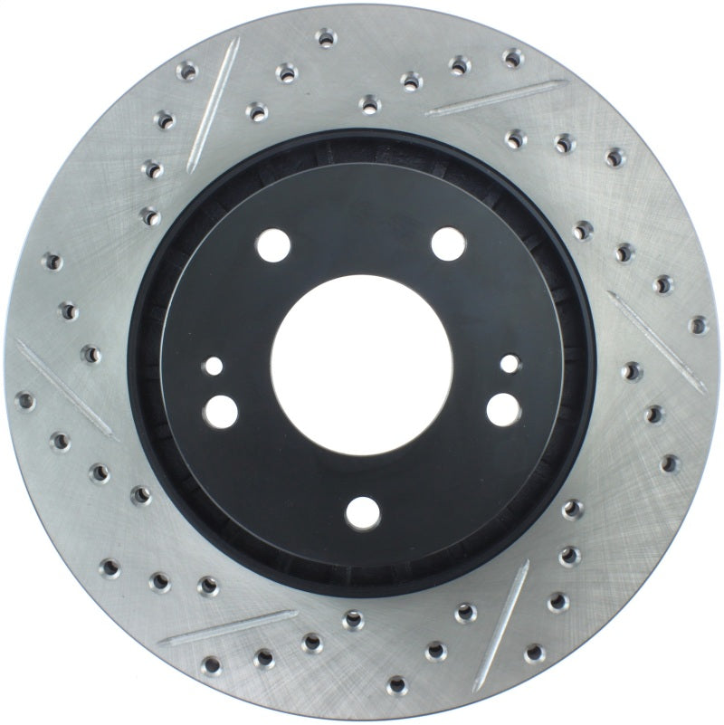 StopTech 09-15 Mitsubishi Lancer Ralliart Sport Stop Slotted & Drilled Front Right Rotor