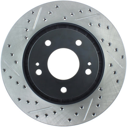 StopTech 09-15 Mitsubishi Lancer Ralliart Sport Stop Slotted & Drilled Front Right Rotor