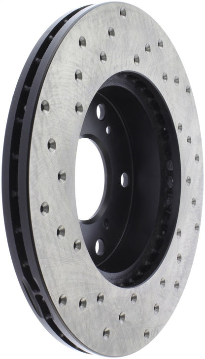 StopTech 02-06 Acura RSX (Exc Type S) / 06-09 Honda Civic Coupe DX/LX/EX Drilled Left Front Rotor