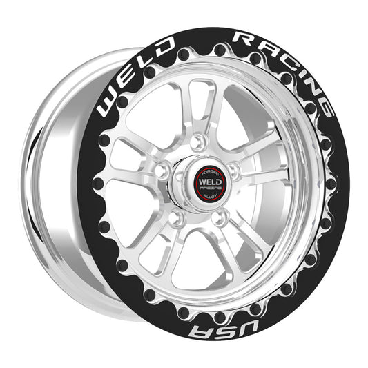 Weld S70 15x10.33 / 5x4.5 BP / 7.5in. BS Polished Wheel (Medium Pad) - Black Single Beadlock MT