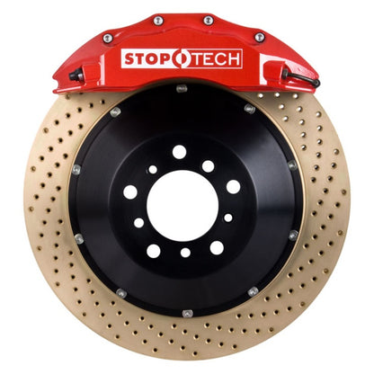 StopTech 09-10 Nissan 370Z Sport Model Only Front BBK w/ Red ST-60 Calipers Drilled Zinc 355x32mm R