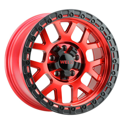 Weld Off-Road W133 17X9 Cinch 6X135 6X139.7 ET00 BS5.00 Candy Red / Satin Black Ring 106.1