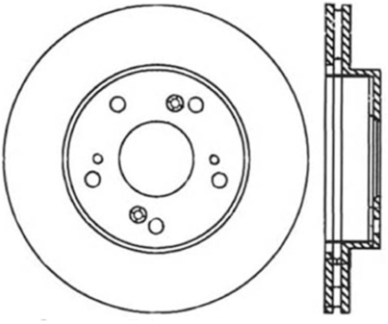 StopTech 02-06 Acura RSX (Excl. Type S) Cryo Cross Drilled Brake Rotor - Front Left
