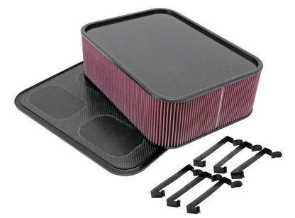 K&N Custom Air Filter - Rectangle 19in L x 14in W x 6.5in H w/ Base Solid Top & Hardware