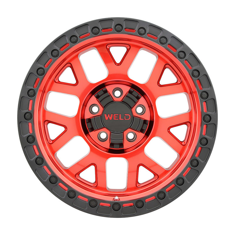 Weld Off-Road W133 17X9 Cinch 6X135 6X139.7 ET00 BS5.00 Candy Red / Satin Black Ring 106.1