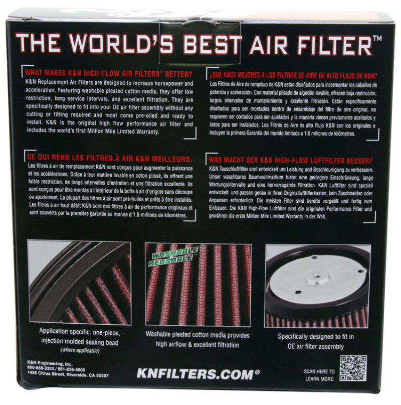 K&N Universal Custom Air Filter - Oval - Red - 8.813 L x 6.188in W x 2.25in H