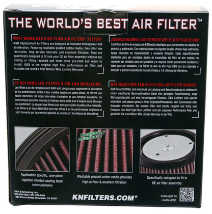 K&N Universal Custom Air Filter - Oval - Red - 8.813 L x 6.188in W x 2.25in H