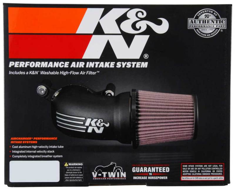 K&N 01-17 Harley Davidson Softail/Dyna FI Silver Aircharger Performance Intake