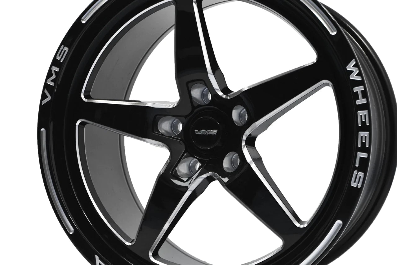 STREET OR DRAG RACE 5 LUG V-STAR WHEEL 18x9.5 5X114.3 +40 OFFSET (6.75" BACKSPACING)